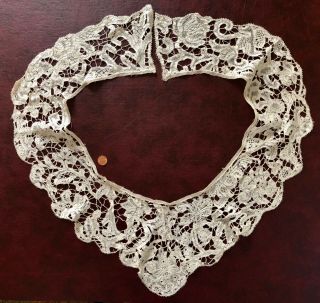 19th C.  Berthe/collar Of 17th C Milanese Bobbin And 19th Tape Lace Collector