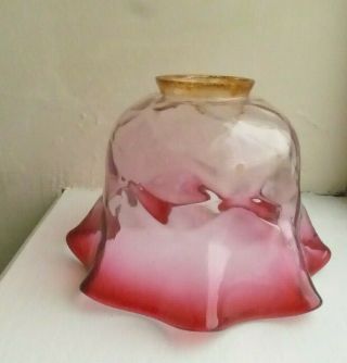 Victorian Ruby Glass Light Shade Oil Lamp Thomas Webb