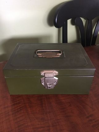 Vintage Utilco Usa Made Metal Cash Security Box Made In Usa