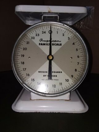 Vintage American Family Food Kitchen Scale 25 Pound lb Metal White 2