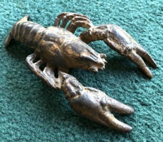Rare Detailed Antique Cast Iron Lobster Old Paint Doorstop?