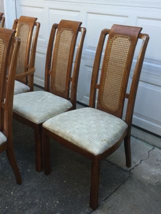 THOMASVILLE VTG CANE WICKER BACK CHAIRS ASIAN INFLUENCE 6 2