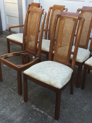 THOMASVILLE VTG CANE WICKER BACK CHAIRS ASIAN INFLUENCE 6 3