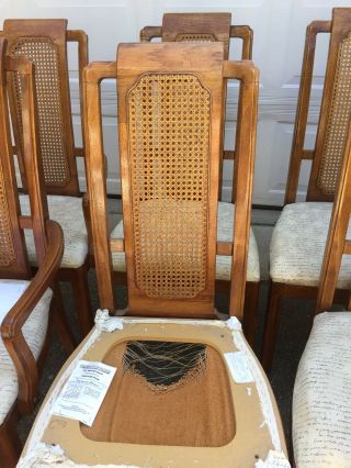 THOMASVILLE VTG CANE WICKER BACK CHAIRS ASIAN INFLUENCE 6 8