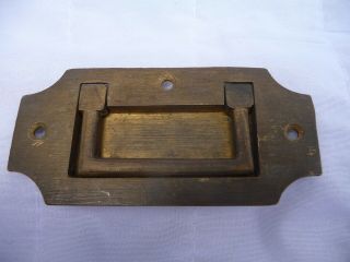 Antique X6 Edwardian Brass Recessed Draw Handles - Door Dresser Cabinet Desk Boat 2