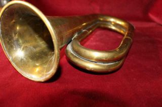 Civil War Era Brass Bugle Fine W/Mouthpiece & Chain 6