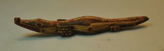 Handmade Hand - Carved Alligator Wood Carving Sculpture Comarques Spain 8.  5 " Long