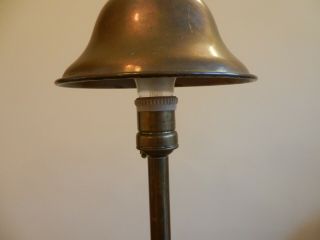 Art Deco Modernist Brass Bronze Helmet Form Desk Lamp.  Roycroft? Style. 6