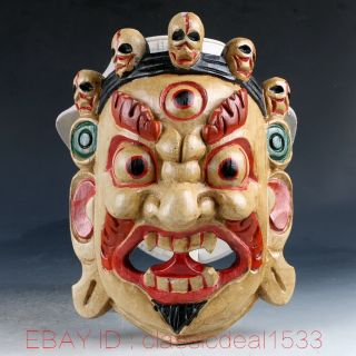 Old Ancient China Nuo Opera Wood Mask,  (decorative Your Wall) My0612