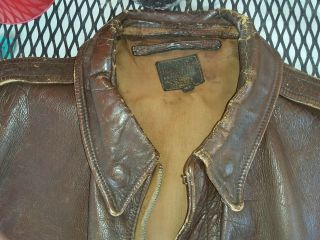 WW2 TYPE A - 2 ARMY AIR FORCE LEATHER BOMBERS JACKET 1942 RARE 2