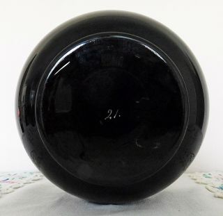 MARY GREGORY ROUND BLACK GLASS DRESSER JEWELRY / POWDER BOX - NUMBERED - RARE 8