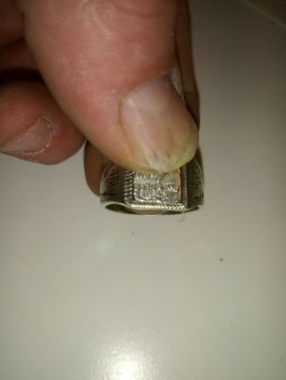 Very Rare.  World War 2 1942 German Militar Ring With Hallmark Sterling Silver