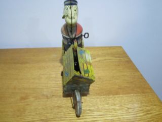 VINTAGE MARX POPEYE EXPRESS WIND UP TIN TOY FIXED PARROT and Pop UP PARROT 12