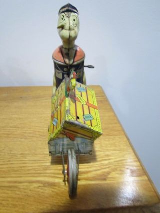 Vintage Marx Popeye Express Wind Up Tin Toy Fixed Parrot And Pop Up Parrot