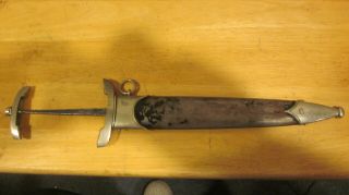 Ww 2 German Dagger Anodized Black Scabbard,  Nickel Crossguards,  E.  P.  S.  Solingen