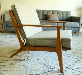 Vintage Danish Modern Lounge Chair,  Mid Century Armchair,  Kofod Larsen 12