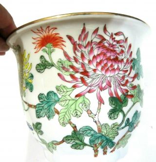 Hand Painted Floral Porcelain Planter Pot 5 " High