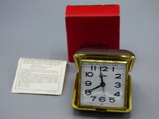 Vintage Linden Travel Alarm Clock Model 494a Box