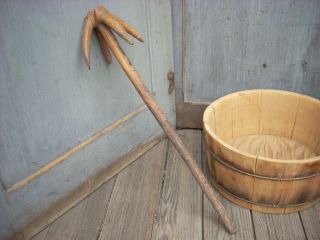 Early Primitive Antique Carved Wood Wash Stick Laundry Lifter Stirrer
