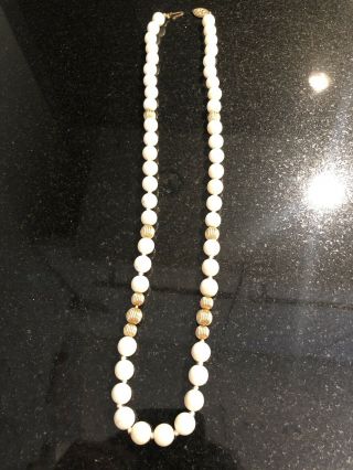 Vintage Bone Beaded Necklace