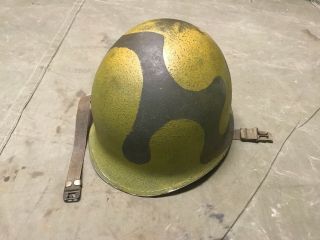 23b Wwii Us M1 Helmet - Front Seam,  Fixed Bailed
