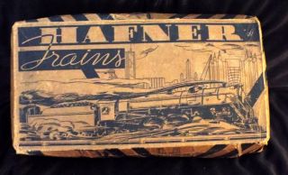 Vintage Hafner Wind Up Tin Train Set - - O - Scale - - Litho 1933