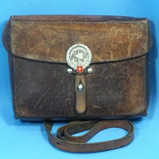 Swiss Army Military Messenger Letter Bag Ammo Pouch Leather Wuthrich Trubschache