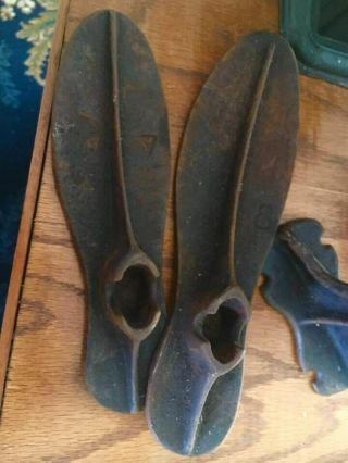 Vintage Antique Cobbler Shoemaker Shoe Form Cast Iron Four Piece Set 4