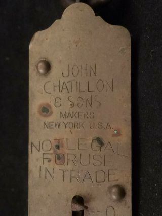 Vintage Brass John Chatillon & Sons Poultry Scale Approx 8 Inch (o82)