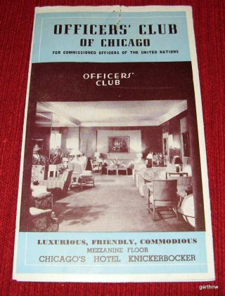 Knickerbocker Hotel Chicago Post World War Ii Officer 
