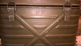 Vintage 1979 U.  S.  Military Army Food Cooler Container,  3 Metal Food Canisters 2