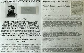 Comanche Indians Civil War Antietam Colonel 6th Us Cavalry Autograph Signed Vf
