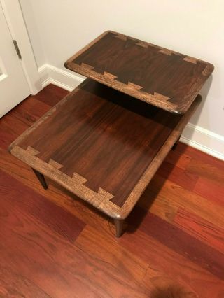 Lane Acclaim Mid Century 60 ' s Dovetail Side Table w/ Tiered Top,  Excel Cond. 2