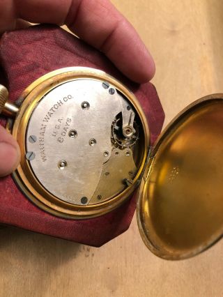 Vintage Waltham 8 - Day 7 - Jewel Travel Clock w/Bifold Leather Case Pat Mar 1912 6