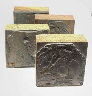 Antique Copper Wood Block Plates - Grocery Store Advertising 19th C Printing Block