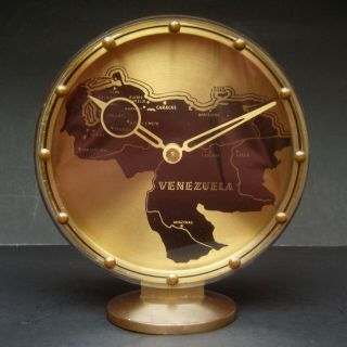 Vintage Mauthe Germany Wind - Up Clock Featuring Venezuela Walter - Peter Caracas