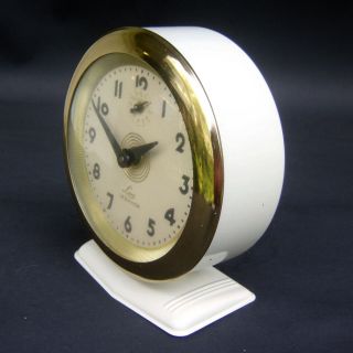 Vintage Lux Lebanon Wind Up Alarm Clock Pedestal Early 60 ' s 7