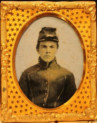 ID ' d Civil War 1st Ohio Cavalry Soldier 9th Plate Ambrotype 2