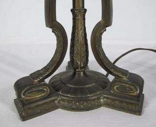 Antique Signed ORIG Pairpoint Lamp Base D3084 For Puffy Reverse Paintd Shade yqz 4