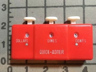 Vintage 1960’s Red Quick - Adder Automatic Advance Calculator No.  6319 Hong Kong