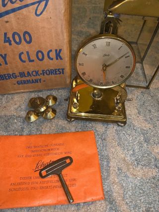 Vintage Schatz 400 Day Carriage Anniversary Clock Made in Germany (With Key) 2