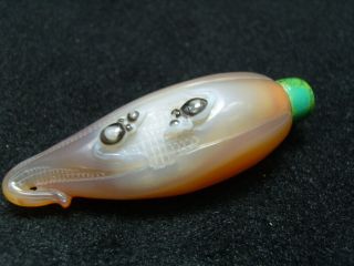 Exquisite Chinese Agate Hand Carved Snuff Bottle - See Video 7