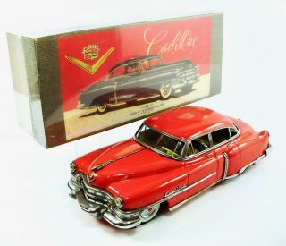 1951 Cadillac Red Japanese Tin Car 12” (30.  5 Cm) By Marusan Nr