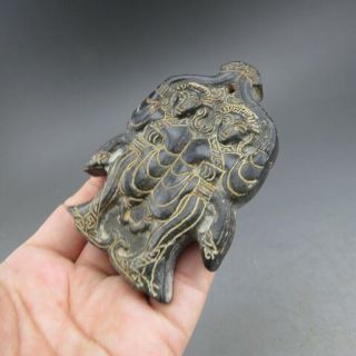 China,  jade,  collectibles,  Black magnet,  Hongshan culture,  dancers,  pendant S0025 4