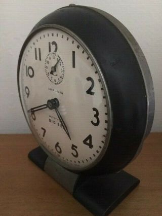 Vintage 1938 Westclox Big Ben Wind Up Alarm Clock Art Deco Loud Alarm 2