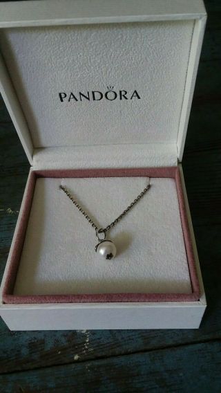 Pandora Pearl Necklace.  Marked 925 Ale
