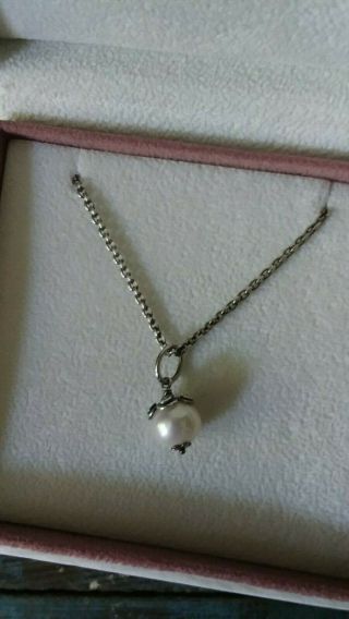 PANDORA PEARL NECKLACE.  MARKED 925 ale 2