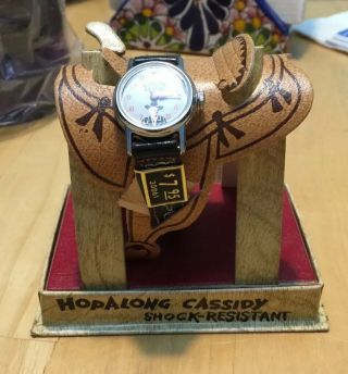 Vintage Hopalong Cassidy Wristwatch With Saddle Cowboy Wild West