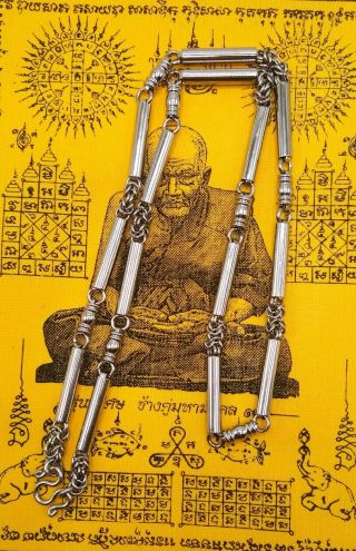 Thai Buddha Amulet Necklace Plain Stainless Chain Hook Pendant Magic Power