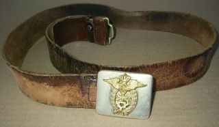 Rare Wwii Bulgaria Royal Army Belt & Buckle Transport Railroad Troops